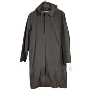 Twinhill Coat Mens 36R Black Hooded Fly Front Thinsulate Lined Overcoat Jacket